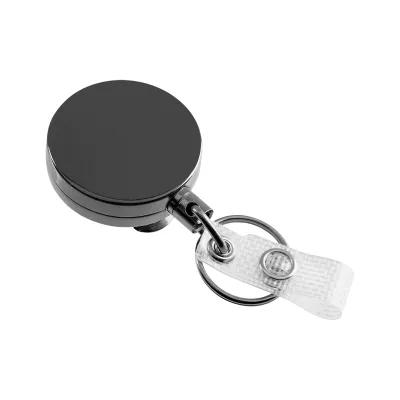 Zinc Alloy Retractable Badge Holder Steel Finish - product view 3
