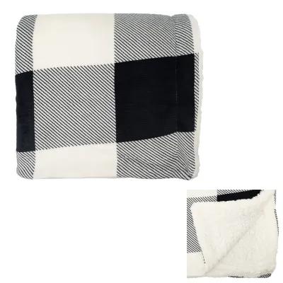 Buffalo Plaid Sherpa Blanket Polyester - 60 x 50 in - product view 2