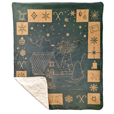 Sherpa Plush Blanket Polyester Full Color - 60 x 80 in