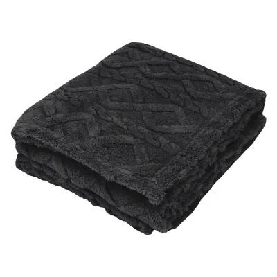 Sherpa Blanket rPET Recycled Fleece Cable Knit - 48 x 63 in - product view 8