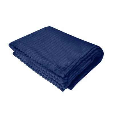 Flannel Blanket rPET Ribbed Lightweight Soft - 50 x 60 in - product view 2