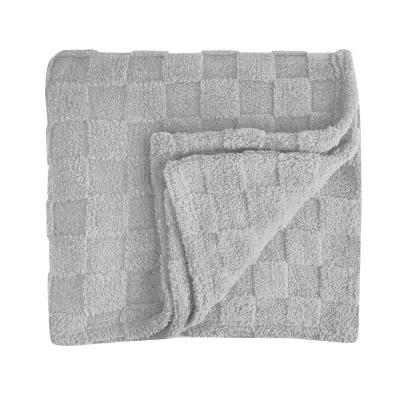 Sherpa Blanket rPET Checkered Taff Velvet - 50 x 60 in - product view 4