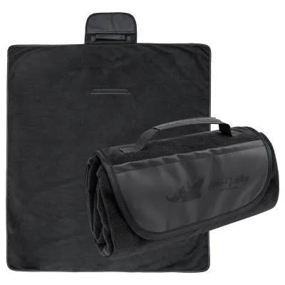 Roll-Up Blanket rPET Fleece Leatherette Flap - 47 x 52 in - product view 6