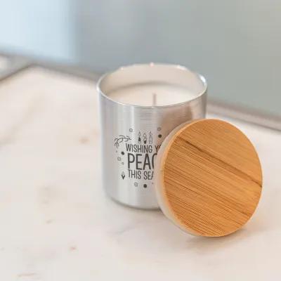 Aluminum Candle Soy Wax Vanilla Scented - 3 in H - promotional product with custom logo