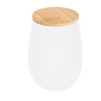 Glass Candle Soy Wax Bamboo Lid Vanilla - 2.25 x 4 in - product view 3