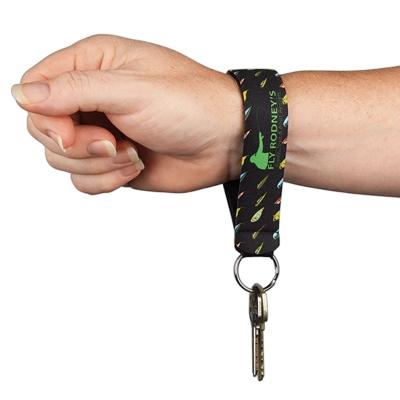 Neoprene Wristband with Key Ring - 5 x 1 in - product view 6