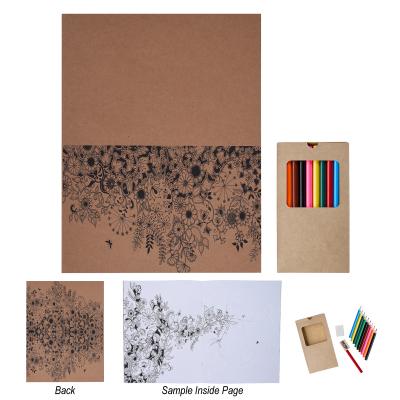 Adult Coloring Book with Colored Pencils Set - 8.5 x 11 in - product view 1