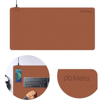 Wireless Charging Desk Pad DeskShield PU Leather - 31.49 x 15.74 in