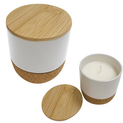 Soy Candle Vanilla Scented White Ceramic - 3 in H - product view 2
