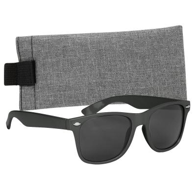 Sunglasses Kit with Heathered Pouch - 7 x 3¼ in - promotional product with custom logo