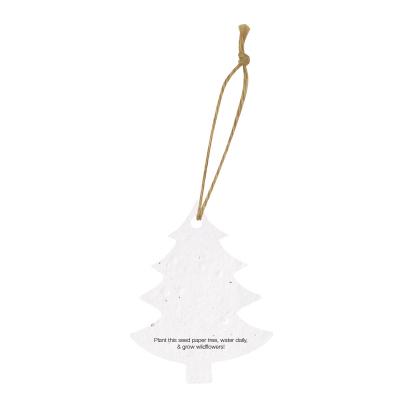 Holiday Ornament Tree Shaped Plantable Wildflower Seeds - 2.5 x 3 in - promotional product with custom logo