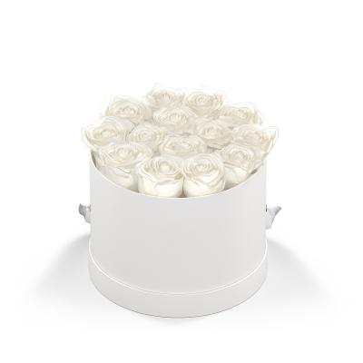 Rose Arrangement Small Round Eternity Roses Hat Box - 7 x 7 x 5 in - product view 2
