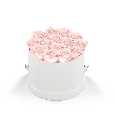 Rose Arrangement Small Round Eternity Roses Hat Box - 7 x 7 x 5 in - product view 7