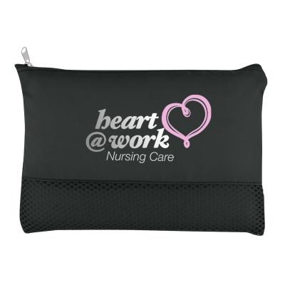 Vanity Bag Mesh Polyester Zippered Travel - 8.5 x 6 in - product view 2