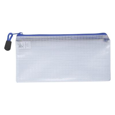 Clear Zippered Pencil Pouch Mesh Plastic - 8 x 4.25 in - product view 2