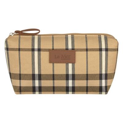 Soho Tartan Cosmetic Bag 600D Polyester - 7 x 4 x 3 in