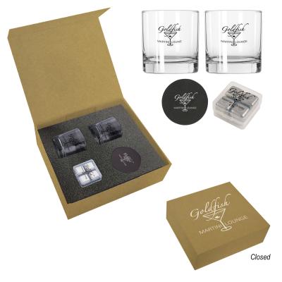 Whiskey Gift Set Glasses Ice Cubes Coasters - 12 x 10.5 in - product view 7