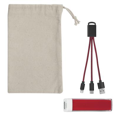 Tech Charging Kit with Power Bank and Cables - promotional product with custom logo
