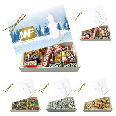 Die Cut Candy Box with Gold Bow - 7.5 x 4.5 in