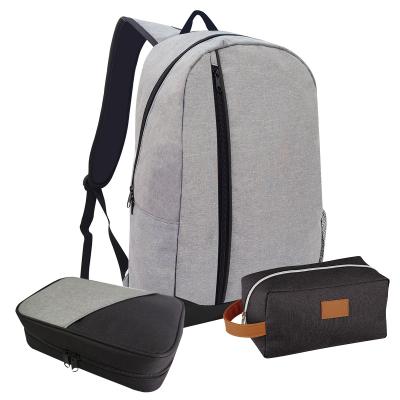 Travel Kit with Heathered Backpack and Organizer - promotional product with custom logo