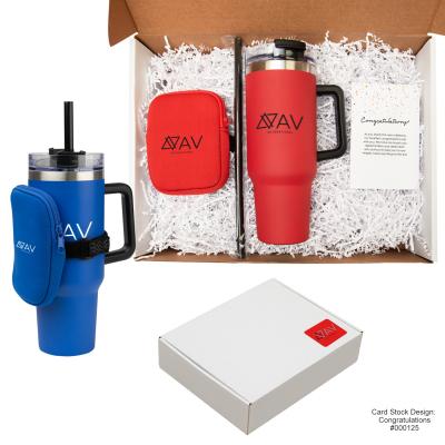 Travel Gift Set with Stainless Steel Tumbler and Pouch - 40 oz