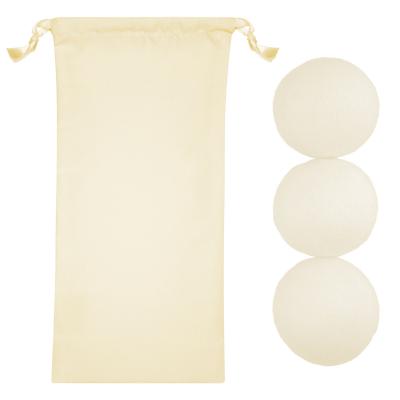 Wool Dryer Ball Set with Drawstring Pouch (3 Pack) - product view 2