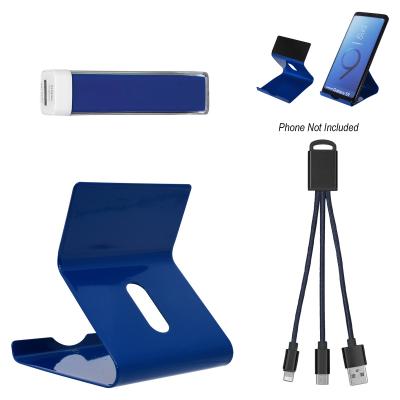 Tech Kit with Phone Stand and Power Bank - 2200 mAh - promotional product with custom logo