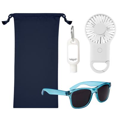Outdoor Essentials Kit with Fan and Sunscreen - SPF 30 - promotional product with custom logo