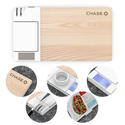 5-in-1 Cutting Board with Digital Scale - 16.58 x 9 in
