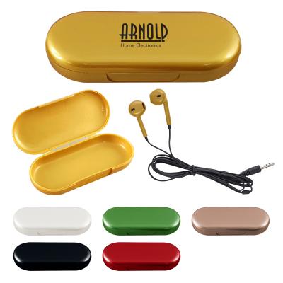 Metallic Wired Earbuds with Clamshell Case - 46 in