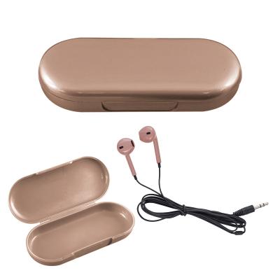 Metallic Wired Earbuds with Clamshell Case - 46 in - product view 2