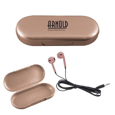 Metallic Wired Earbuds with Clamshell Case - 46 in - product view 3
