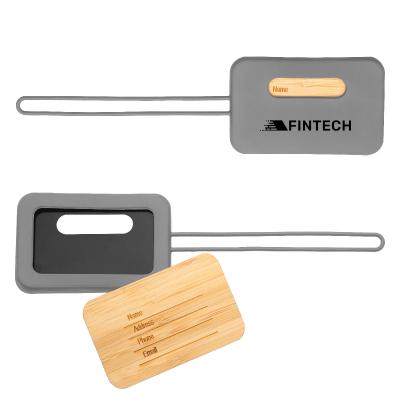 First Class Bamboo Silicone Luggage Tag - 3.25 x 2 in