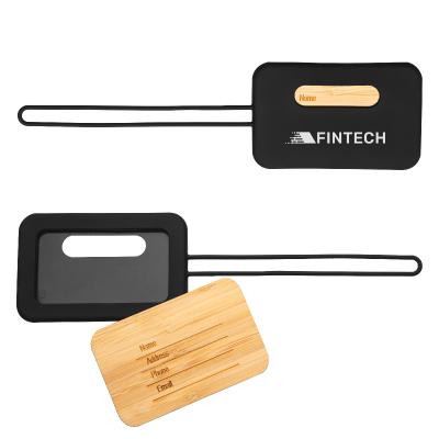 First Class Bamboo Silicone Luggage Tag - 3.25 x 2 in - product view 2
