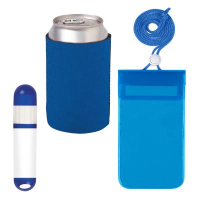 Fun In The Sun Kit Waterproof Pouch Lip Balm Koozie - promotional product with custom logo