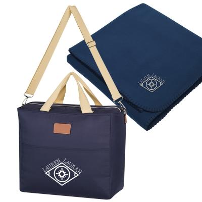 Insulated Cooler Bag with Fleece Blanket Kit
