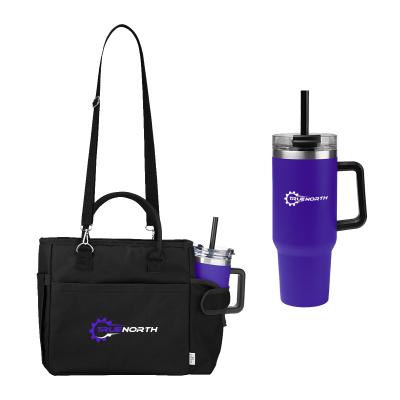 rPET Cooler Tote Bag with Stainless Steel Tumbler