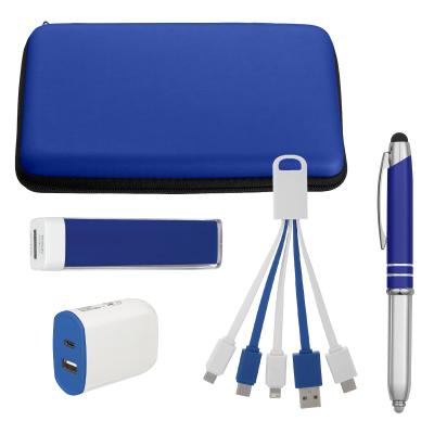 Travel Tech Kit with Power Bank and Accessories - promotional product with custom logo