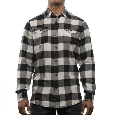 Flannel Shirt Men's Two Pocket Plaid Cotton Blend - product view 1