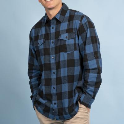 Flannel Shirt Men's Two Pocket Plaid Cotton Blend - product view 2