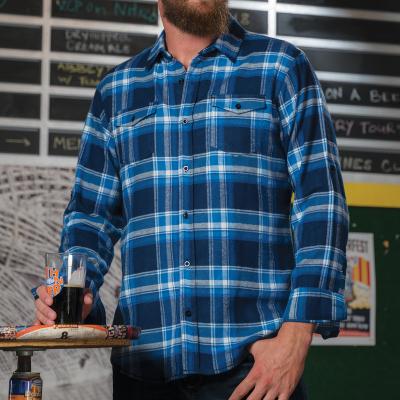 Flannel Shirt Men's Two Pocket Plaid Cotton Blend - product view 3