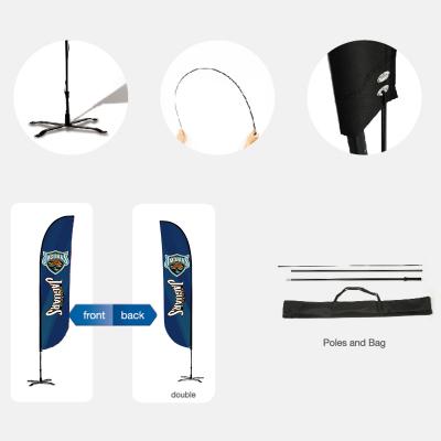 Custom Feather Flag with Aluminum Poles - 13 ft - product view 1