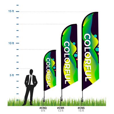 Custom Feather Flag with Aluminum Poles - 15 ft - product view 2