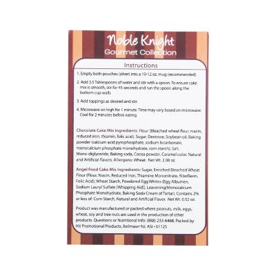 Single Serve Cake Mix in Foil Pouch with Instructions - product view 4