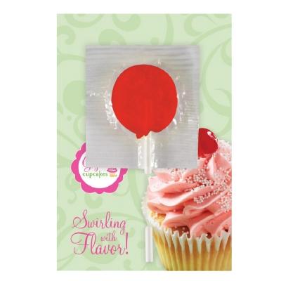 Greeting Card with Candy Cane or Lollipop - 3.4 x 5 in