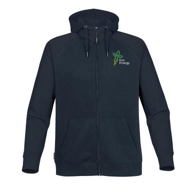 Men's Zip Hoody Cotton Polyester Fleece with Hood