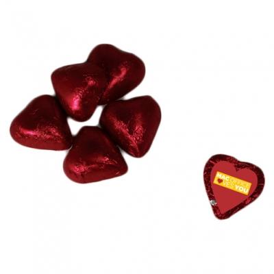 Chocolate Hearts Individually Wrapped with Decal - product view 1