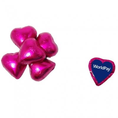 Chocolate Hearts Individually Wrapped with Decal - product view 3