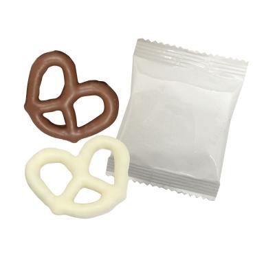 Chocolate Covered Pretzel Individually Wrapped - 3.5 in - promotional product with custom logo