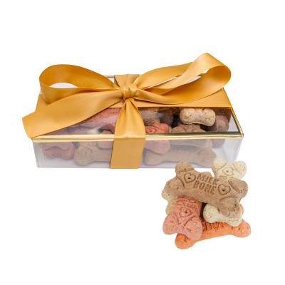 Dog Bone Treats Gold Rimmed Gift Box - 6 x 3 x 1.5 in - promotional product with custom logo